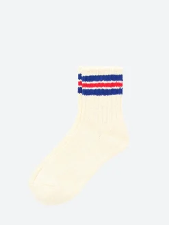 A Hope Hemp - HSK-100 Varsity Stripe Socks in Natural and Navy