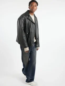 Acne Studios - Biker Leather Jacket in Black