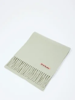 Acne Studios - Canada Fringe Wool Scarf - Skinny in Light Green