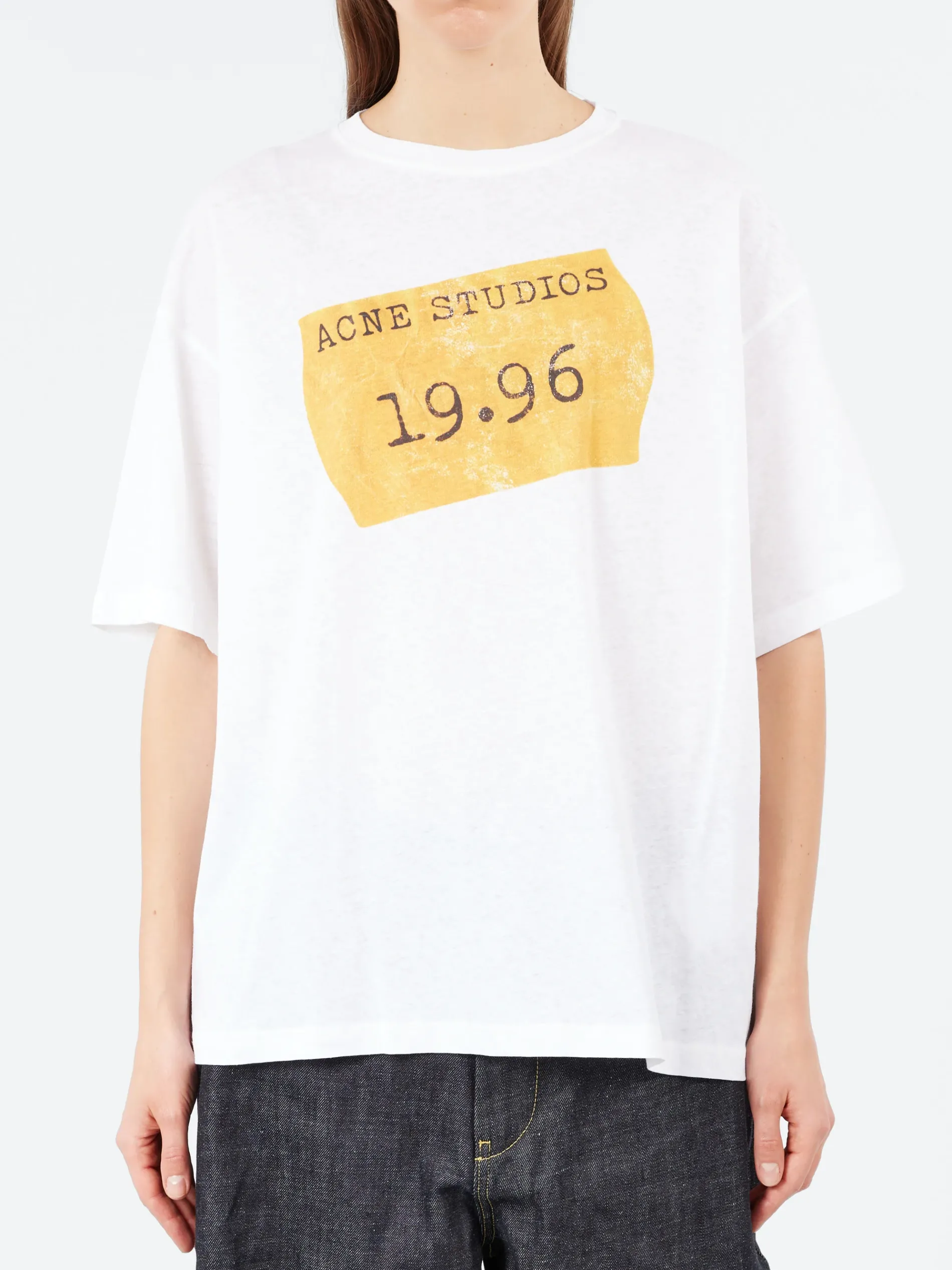 Acne Studios - Edra U Sticker T-Shirt in Optic White