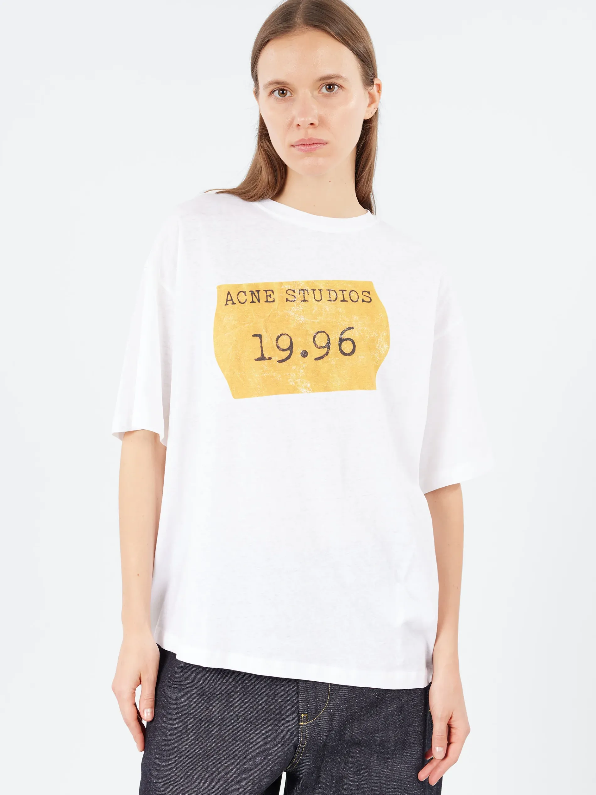 Acne Studios - Edra U Sticker T-Shirt in Optic White
