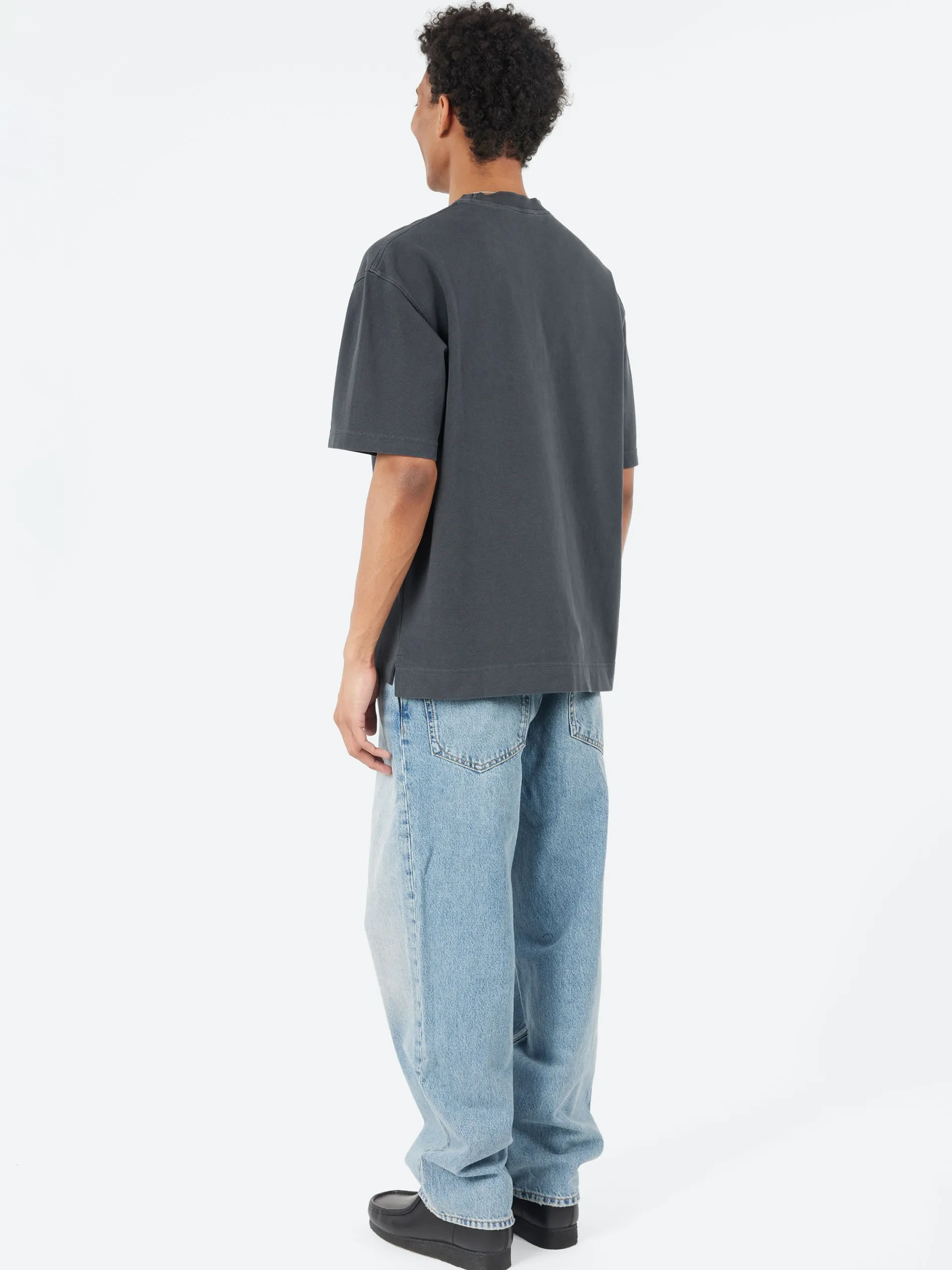 Acne Studios - Exford U Pique Tourist Logo T-Shirt in Faded Black
