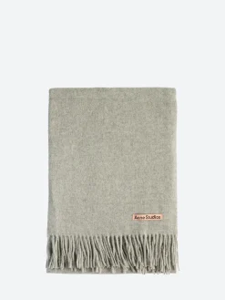 Acne Studios - Fringe Wool Scarf in Light Grey Melange