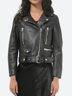 Acne Studios - Leather Biker Jacket in Black