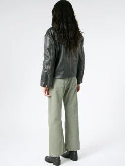 Acne Studios - Lilket Sanded Leather Biker Jacket in Black