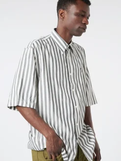 Acne Studios - Sandrok Stripe Button-Up Shirt in Black and White