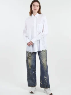 Acne Studios - Suleing Melange Cotton Poplin Button-Up Shirt in White