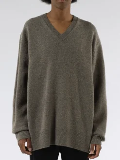 Acne Studios - V-Neck Wool Cashmere Jumper in Fox Grey
