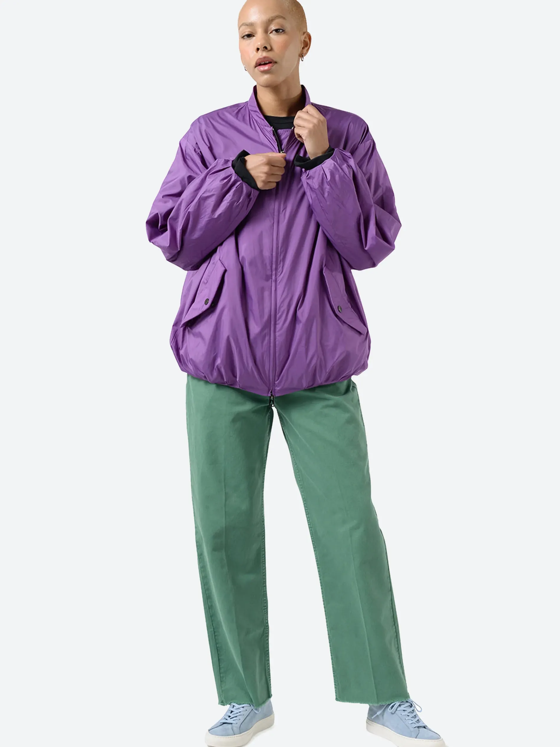 Ahirain - Bomber Jacket in Jacarda Flower (Purple)