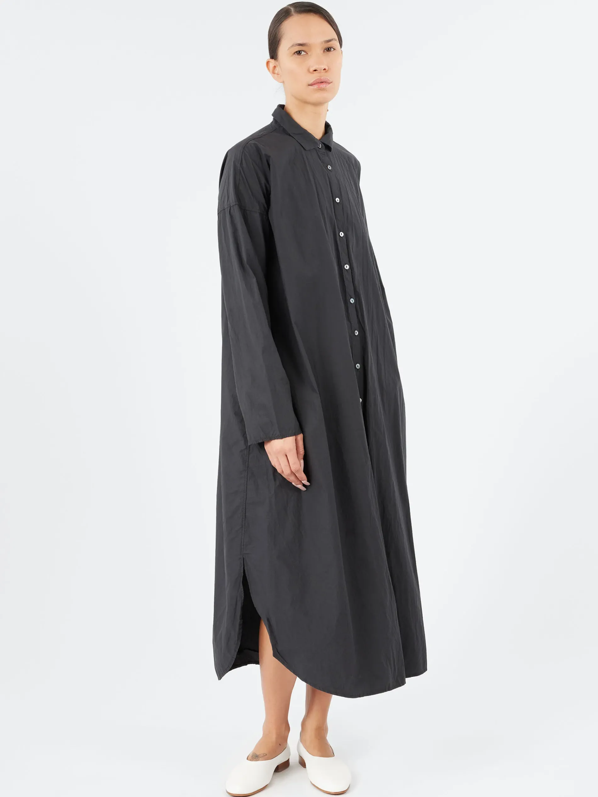 Album di Famiglia - Long Shirt Dress TC in Black