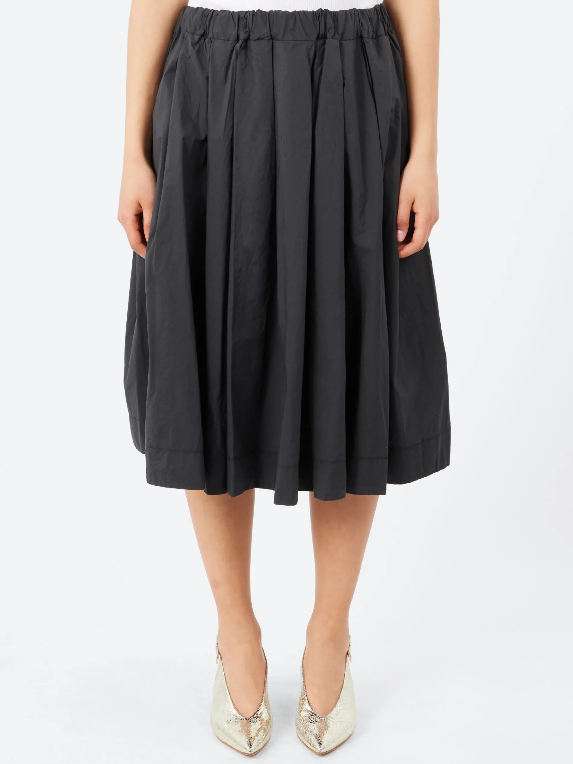 Album di Famiglia - Pleated Short Skirt TC in Black