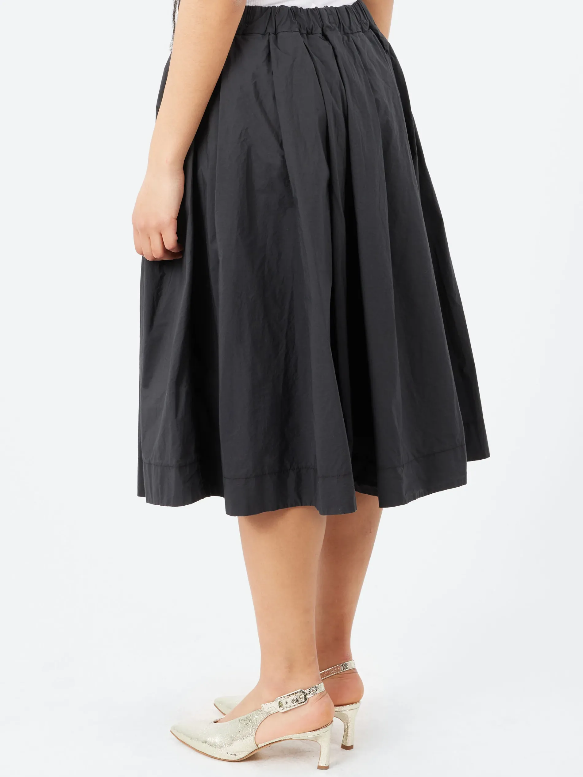 Album di Famiglia - Pleated Short Skirt TC in Black