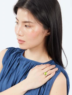 Alhaja- Amalfi Ring in Lime and Silver