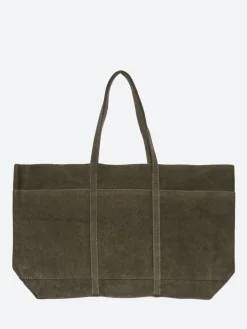 Amiacalva - Large Washed Canvas Tote in Khaki