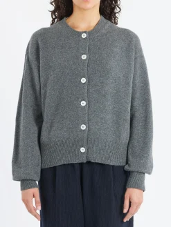 &Daughter - Ada Crewneck Cardigan in Derby Grey