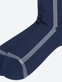 Antipast - Side Line Silk Crew Sock in Navy