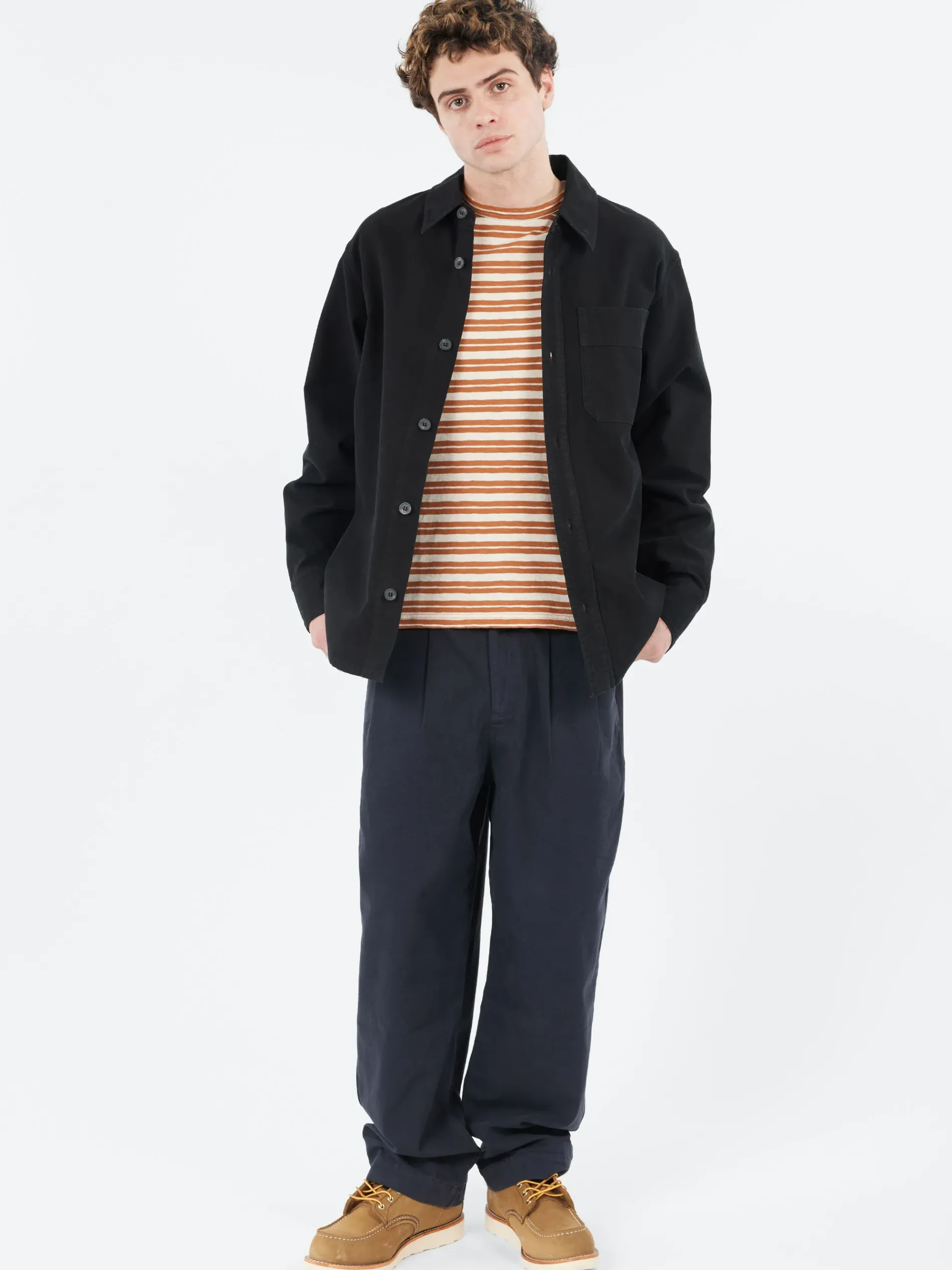 A.P.C. - Basile Brodée Poitrine Overshirt in Black