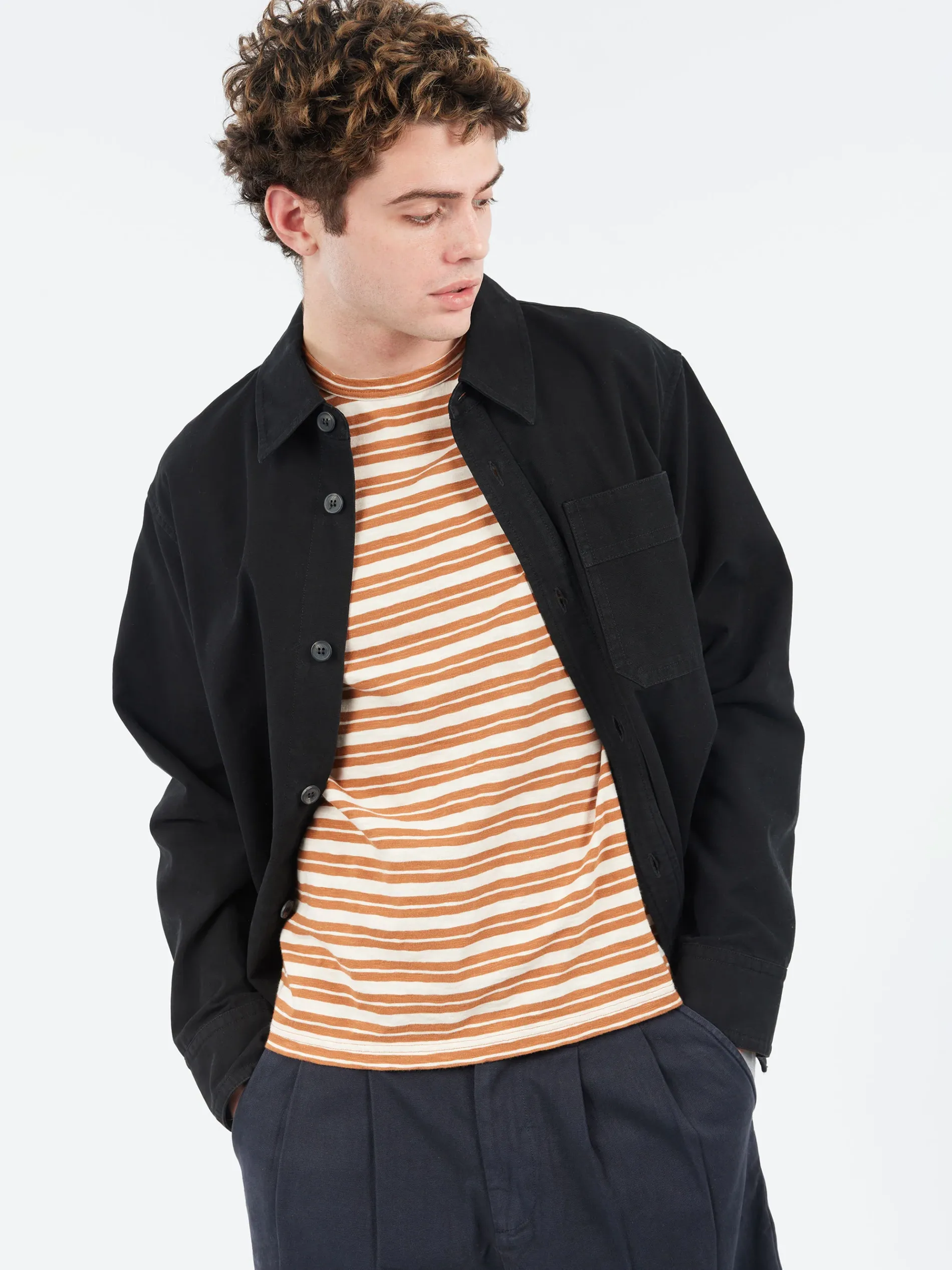 A.P.C. - Basile Brodée Poitrine Overshirt in Black