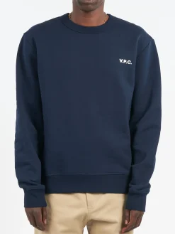 A.P.C. - Boxy Petit VPC Sweatshirt in Dark Navy and Ecru