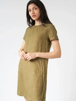 Aspesi - Compact Slub Linen Dress in Military