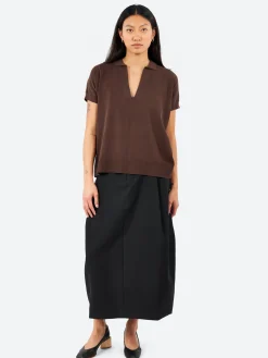 Aspesi - Cotton V-Neck Jumper in Brown