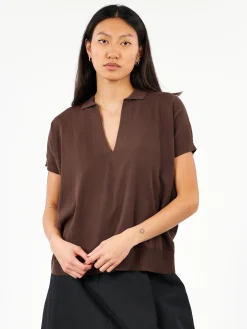 Aspesi - Cotton V-Neck Jumper in Brown