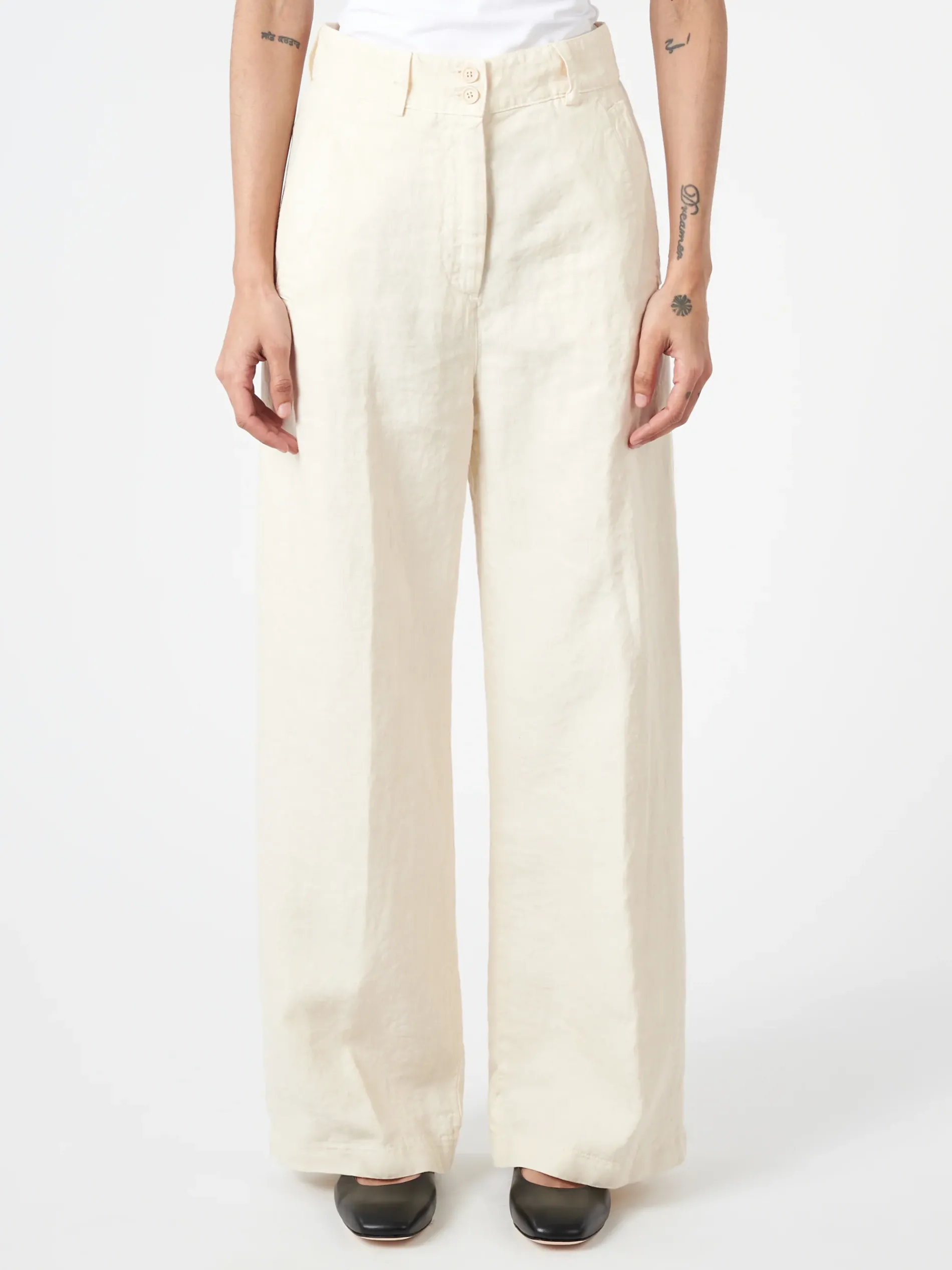 Aspesi - Slub Linen Trousers in Natural