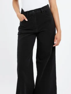 Aspesi - Stretch Fustian High-Waisted Trousers in Black