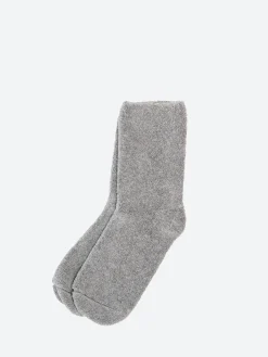 Baserange - Buckle Over Ankle Socks in Grey Melange