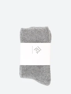 Baserange - Buckle Over Ankle Socks in Grey Melange