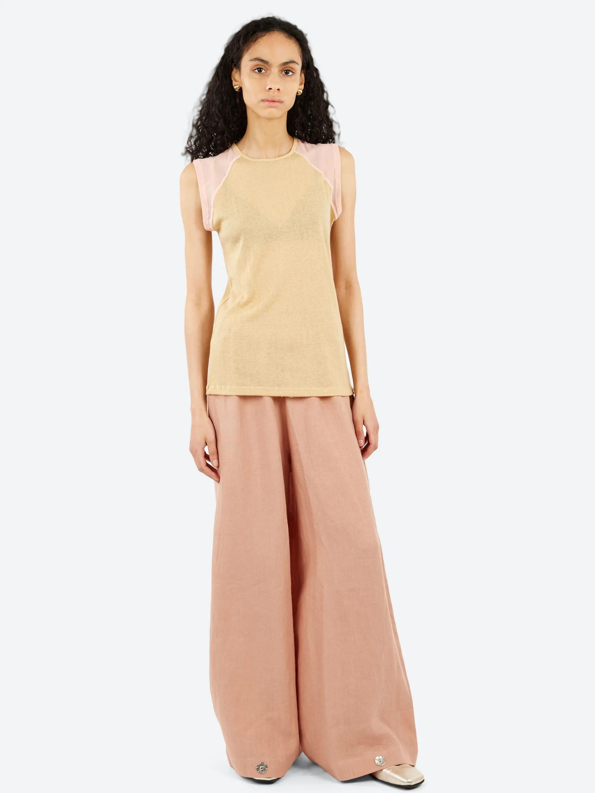 Baserange - Gene Tank in Hen Yellow and Buio Pink