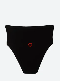 Baserange - Heart Highwaist Bell Pants in Black