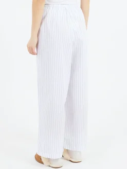Baserange - Kolla Pants in White Blue Stripe