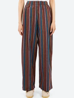 Baserange - Ole Pants in Maroon Multi Stripe