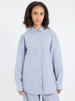 Baserange - Ole Shirt in Red Blue Stripe