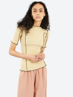 Baserange - Omato 3/4 Tee in Hen Yellow