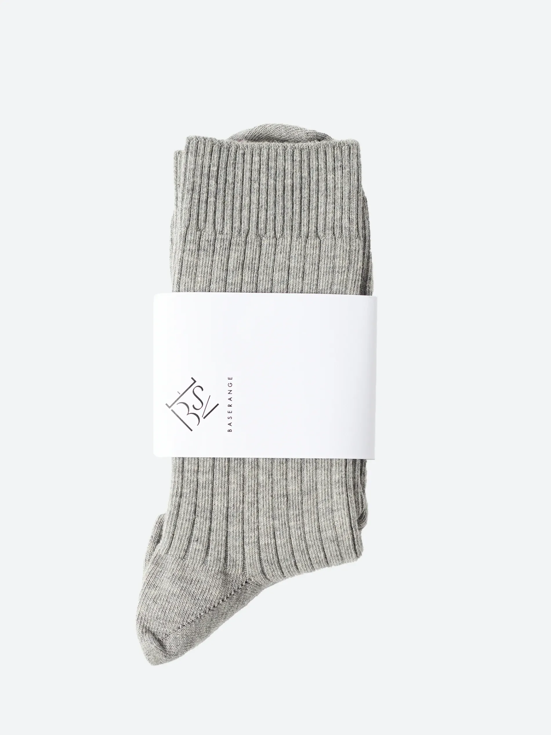 Baserange - Rib Ankle Socks in Grey Melange
