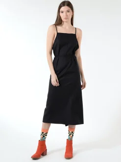 Baserange - Yumi Apron Dress in Black