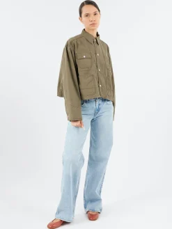 BEAMS BOY - Short Coverall Jacket in Olive