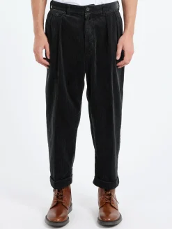 BEAMS PLUS - 2 Pleat Corduroy Pants in Charcoal Grey