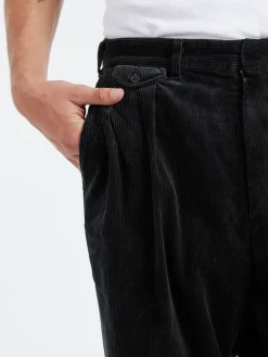 BEAMS PLUS - 2 Pleat Corduroy Pants in Charcoal Grey