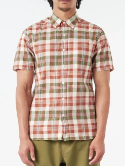 BEAMS PLUS - Button-Down Madras Shirt in Brown