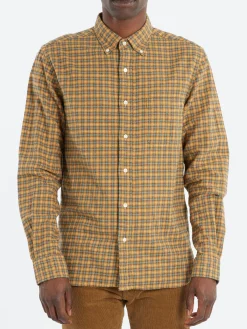 BEAMS PLUS - Button-Down Mini Plaid Flannel in Yellow