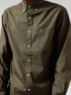 BEAMS PLUS - Colour Broad Button-Down Shirt in Olive