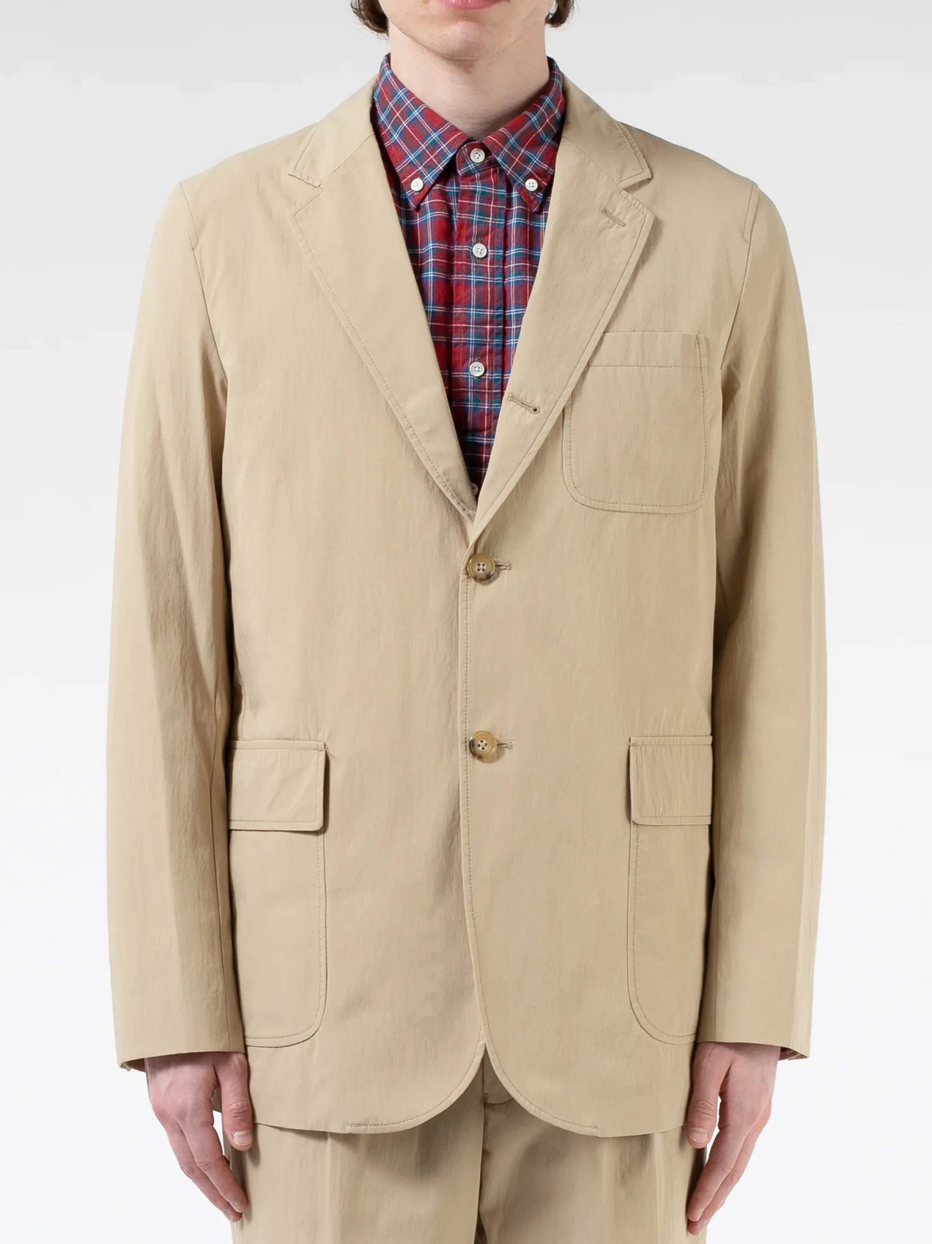 BEAMS PLUS - Comfort Cross Travel 3 Button Jacket in Beige