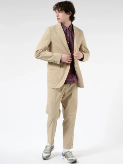 BEAMS PLUS - Comfort Cross Travel 3 Button Jacket in Beige