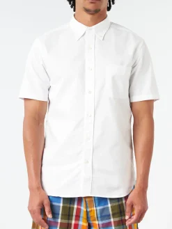 BEAMS PLUS - Coolmax Short Sleeve Button Down Shirt in White