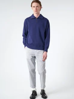 BEAMS PLUS - Half Zip Sweat in Navy