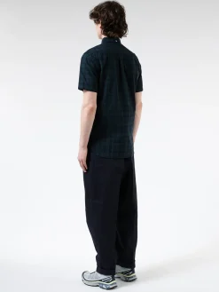 BEAMS PLUS - Indigo Blackwatch Short Sleeve Button Down Shirt