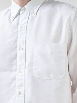 BEAMS PLUS - Linen Coolmax Button-Down Shirt in White